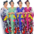African women's plus size printed holiday beach dress loose sun protection robe  chiffon dress two-piece set