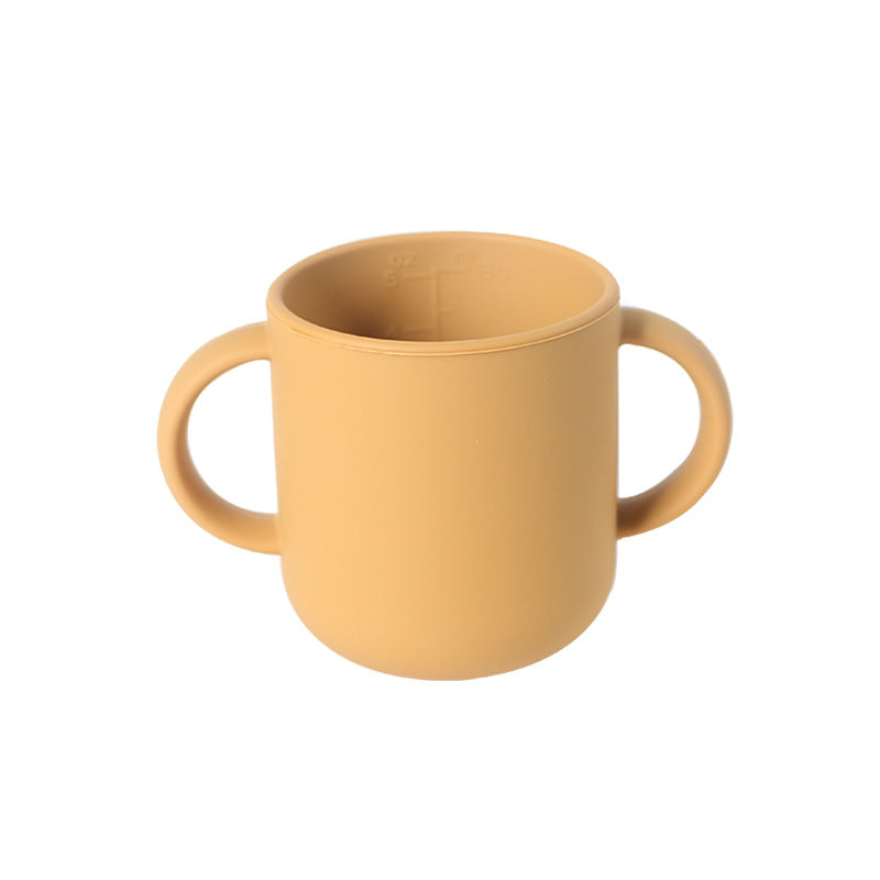 Sippy cup baby water cup silicone learning cup drop-resistant high-temperature resistant children's cup anti-fall baby bestseller silicone material