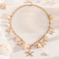 Wholesale women's necklace accessories - european & american style, bohemian starfish & seashell, high-end faux pearl choker necklace