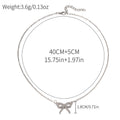 Customized necklaces: european and american cross-border jewelry, minimalist fashion bow pendant, women's zinc alloy diamond-studded necklace