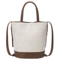 Versatile minimalist patchwork large capacity crossbody bag - korean style fashion canvas tote bucket bag for women - ladies' shoulder bag