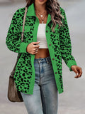 fashion women's leopard print button-down long sleeve jacket - autumn/winter collection (us & europe)