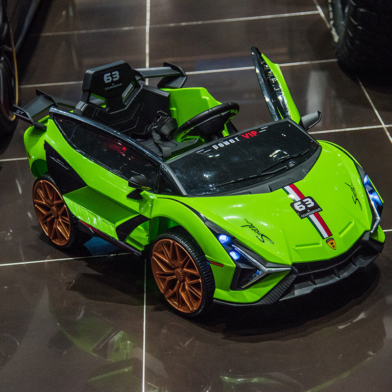 New supercar children's electric car four-wheel car double drive baby remote control car double electric sports car