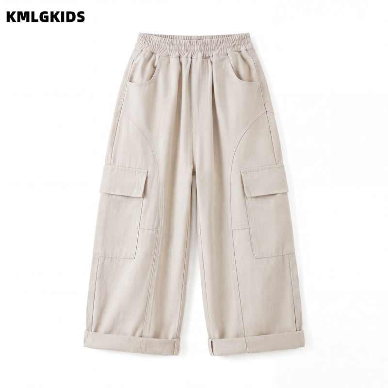 autumn new arrival: stylish wide-leg cargo pants for girls - trendy, cool, and casual