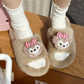 Cute cartoon fluffy slippers for women - new autumn/winter collection: thick-soled, comfortable, soft, and fuzzy one-strap cotton slippers