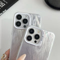 Feather yarn style suitable for apple 15promax mobile phone case small fragrance style iphone16 silver 13 colorful 12/13pro
