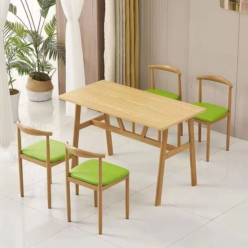 Dining table and chair combination, multi-functional breakfast shop, one table and four chairs, economical rental room dining table, casual rectangular dining table