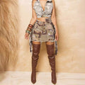 e-commerce: european and american women's fashion  summer camo tassel mini skirt, camo patchwork pencil skirt
