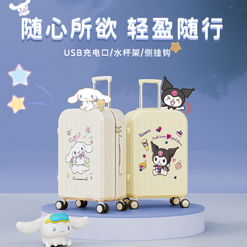 New cartoon pattern printed trolley case 20 inch boarding case multi-functional suitcase universal wheel lightweight password case