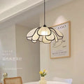 French cream style petal chandelier adjustable restaurant light, vintage retro petal lamp, high-end dining table lamp for dining room