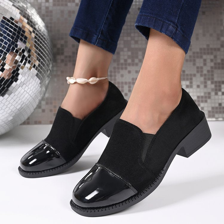 spring/autumn new arrival: plus-size chunky sole leather shoes for cross-border e-commerce. sizes 35-43 available. wholesale options available. dropshipping to  and