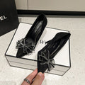 34-43 high heels plus size 41-42 bows stiletto sense of designniche styleelegant fairy wedding shoes two-wear flats