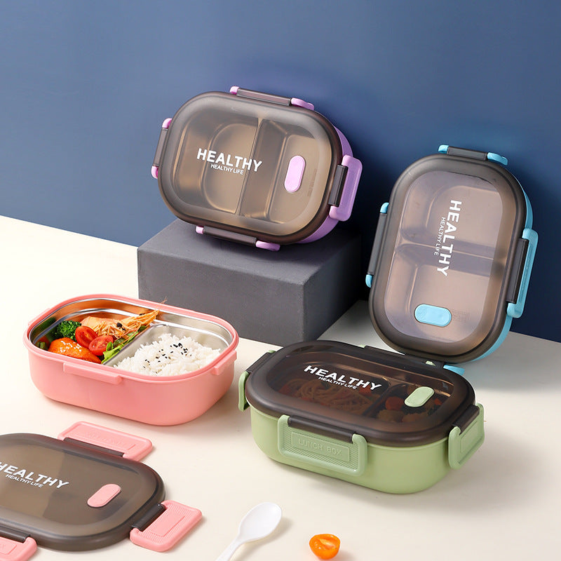 304 stainless steel insulated lunch box - perfect for students, elementary school kids, and school lunches. features compartments and a tray
