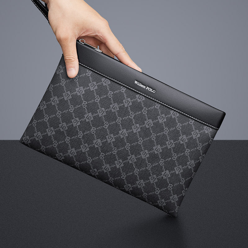 Emperor Paul Handbag Men's Premium Handbag Men's Soft Large Capacity Business Casual PVC Envelope Bag Men's