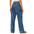 Fashion cross-border independent station  new arrival denim drawstring adjustable washed overalls pants casual pants for women