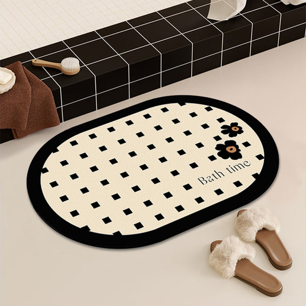 Simple diatom mud bathroom absorbent floor mat toilet toilet quick drying non-slip foot mat shower room can be cut mat