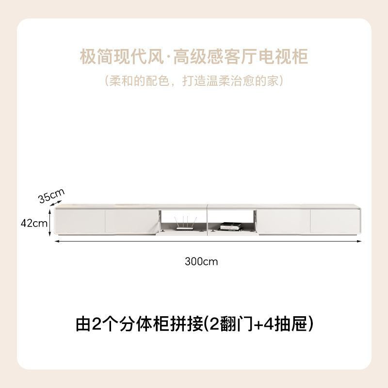 Coffee table TV cabinet floor simple modern router Nordic bedroom living room TV cabinet back hollow threading hole