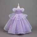 Girls' long mesh ball gown -  new collection - flower girl wedding dress, evening gown, elegant and graceful attire