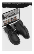 Derby shoes for men 2025new arrivalclassy casual leather shoes thick sole heightening big toe shoes fleece-linedheattech cotton shoes for men