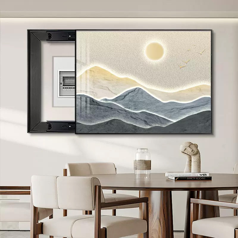 Rizhao Jinshan meter box decorative painting light luxury high sense push-pull blocking distribution box hanging painting mural