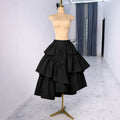 European and american cross-border women's fashion:  summer new arrivals - solid color high-waisted ruffle hem asymmetrical midi skirt