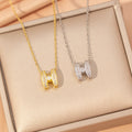 [titanium steel] japanese and korean cross-border popular fashion letter h necklace for women, high-end, accessible luxury, niche clavicle chain jewelry
