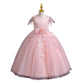 European and american style girls' long dress - strappy wedding dress, princess gown, high-end graduation party dress, girl's dress