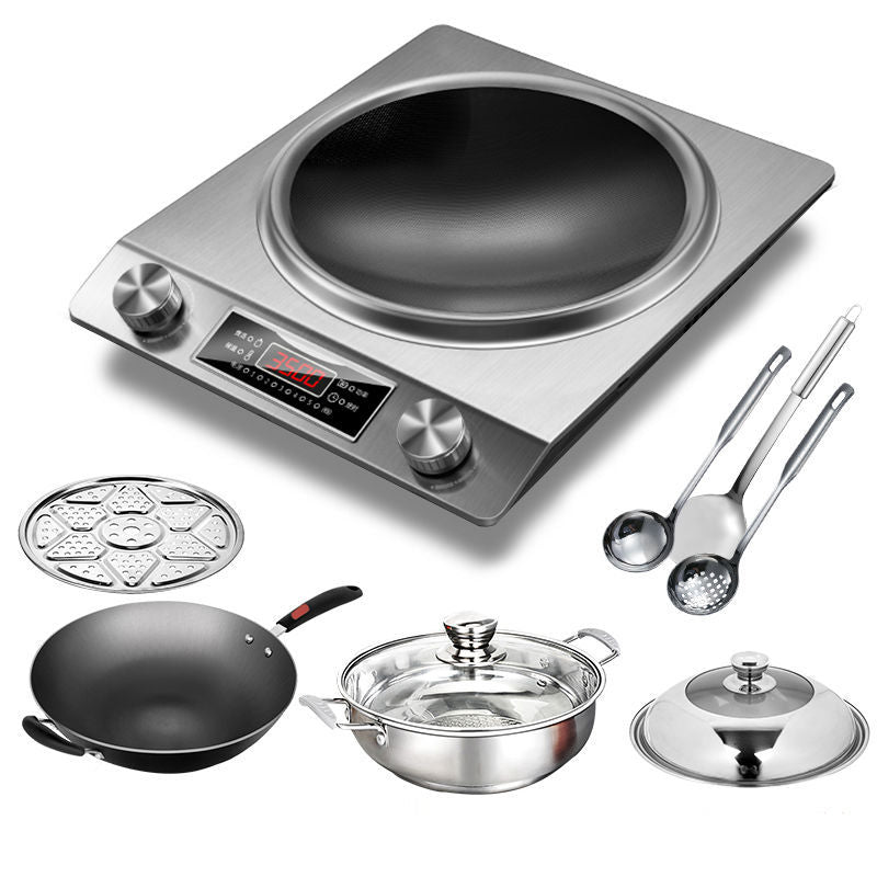 Complete induction cooker set with pot, household high-power induction cooker, cooking electric ceramic stove, concave concave stove, cross-border american standard
