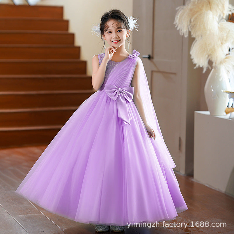 Kids dress princess dress cross-border classy style flower girl host piano performance costume girldresspersonalized