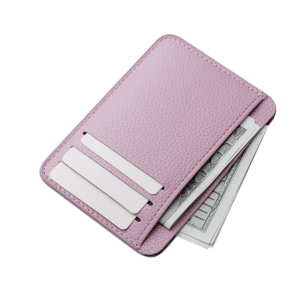 Pu card holder wholesale ultra-thin card bag for women, small, exquisite and large-capacity multi-card student card bag for women, short wallet.
