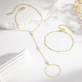 Amazon cross-border clover shape finger chain geometric bracelet stylishins style trendy jewelry new styleeasiest for match
