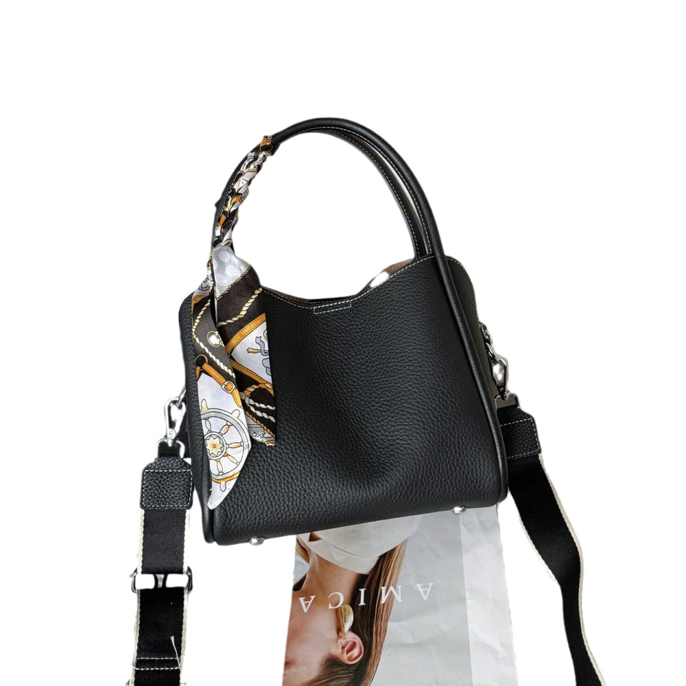 Vegetable basket women's bag imported first layer cowhide new arrival2024korean ladieswear bag satchel bucket bag work clothing bag