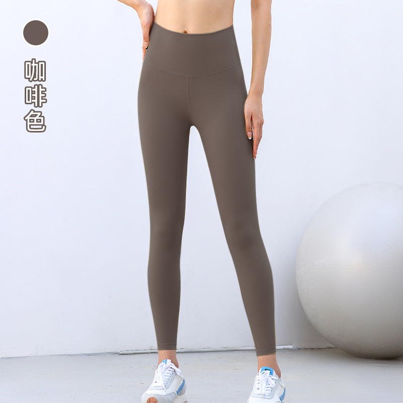 Naked feeling peach butt yoga pants waist tight high waist hip lifting outdoor sports fitness pants for women wholesale