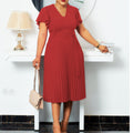 D135t exportv neckruffle sleeve cross-border plus sizepleated africanladieswearfashion cross-border dress