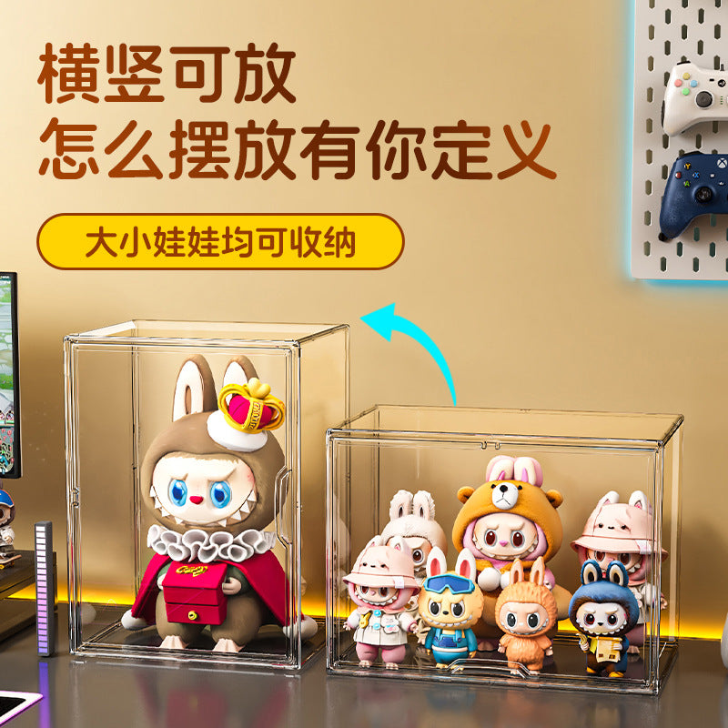 Figure blind box storage display box labubu POP MART storage box transparent dust model toy display box