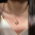 European and american cross-border e-commerce new jewelry: autumn/winter fashionable and versatile diamond-studded pendant, personalized heart and letter necklace for women