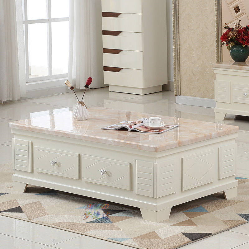 New chinoiserie solid wood coffee table tv cabinet stone surface classy fully equipped storage suitable for for home office tv cabinet