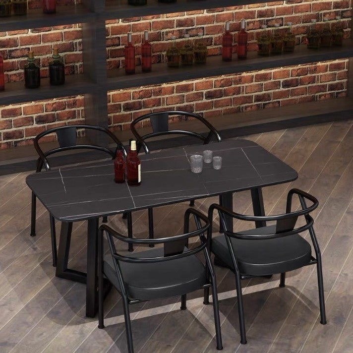 Bar booth wrought iron sofa milk tea shop Qingba commercial cafe restaurant container industrial style table and chair combination