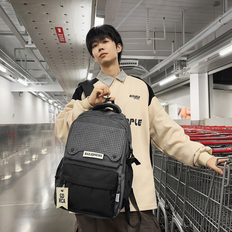 Backpack american classic small label classy school bag junior high school students casual travel couple college students fashioncasual