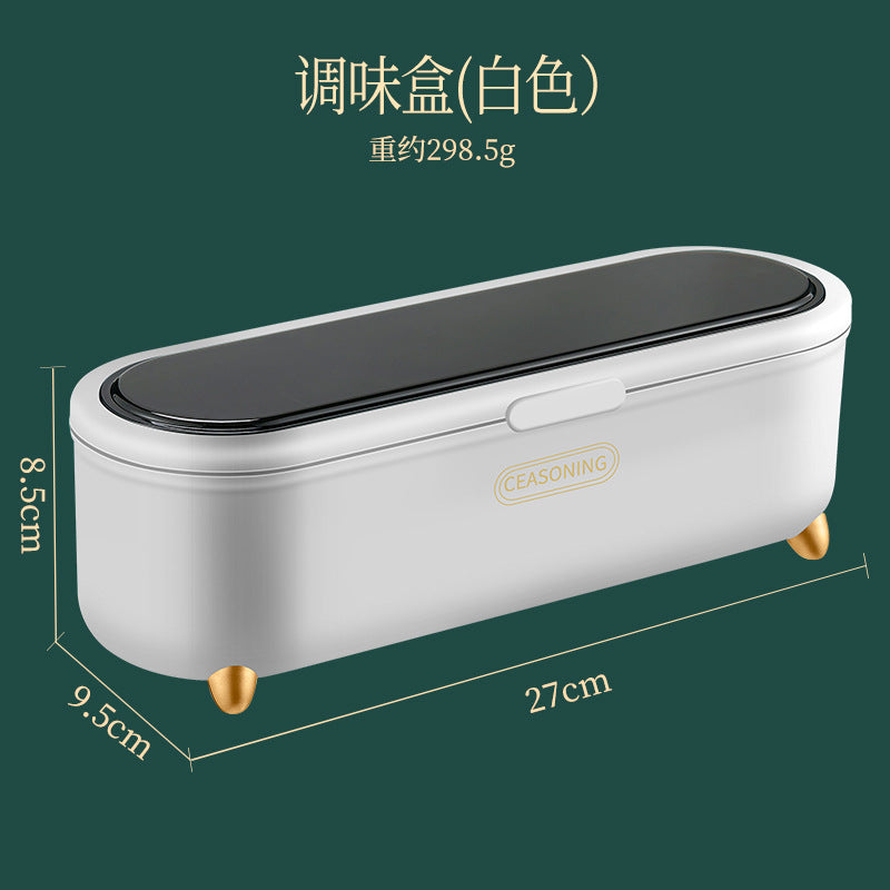 Desktop seasoning box, kitchen seasoning can, grid clamshell storage seasoning box, transparent sealed plastic seasoning box