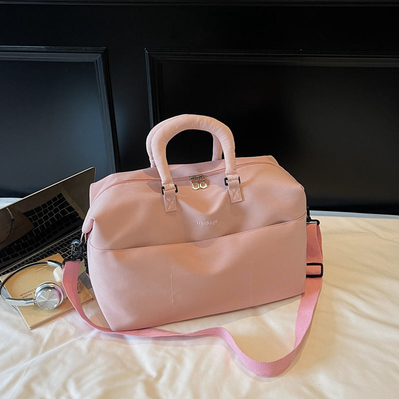 Cross-border foldable luggage bag travel bag dry and wet separation messenger bag simple wear-resistant waterproof short-distance travel bag women