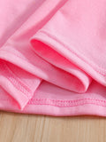 Girls' short-sleeve polo dress - pink summer style with turn-down collar, lantern sleeves, and letter print - perfect for toddlers and young children