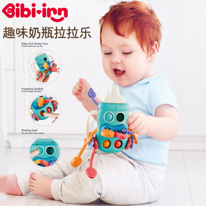 Cross-border  Yiqu feeding bottle Lala music baby early education grasp training finger pumping music soothing toys