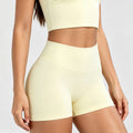 Amazon high-waisted butt-lifting yoga shorts - seamless peach lift, workout leggings, activewear, no camel toe