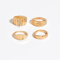 European and american cross-border jewelry: irregular metal shiny ring set - minimalist, stylish, and trendy knuckle rings wholesale