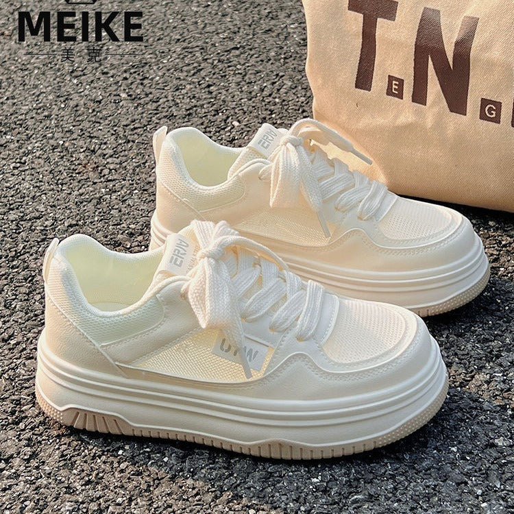 RV mesh breathable little white shoes women's 2024 new summer thin thick baseplate shoes niche milk huhu casual shoes women