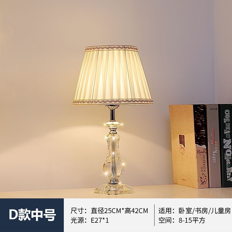 Modern fashion crystal table lamp bedroom bedside lighting living room light luxury warm romantic wedding american style dimmable remote control