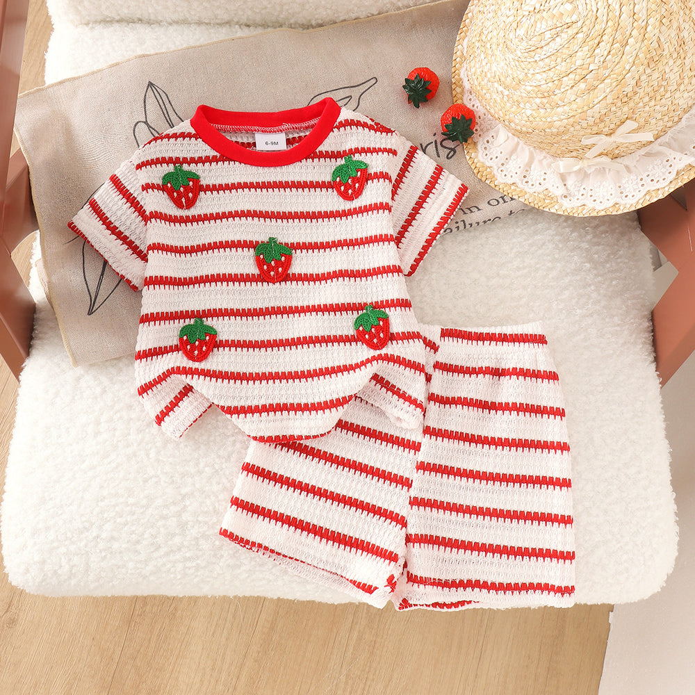 Children's clothing shein cross-border girl suit short-sleeved t-shirt + shorts two-piece set