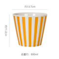 Minimalist hand-painted striped ceramic ice cream cone - creative & unique large-sized popcorn holder - home tableware storage container