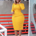 D415  independent station cross-border women's clothing  autumn and winter new arrivalelegantelegance office african dress